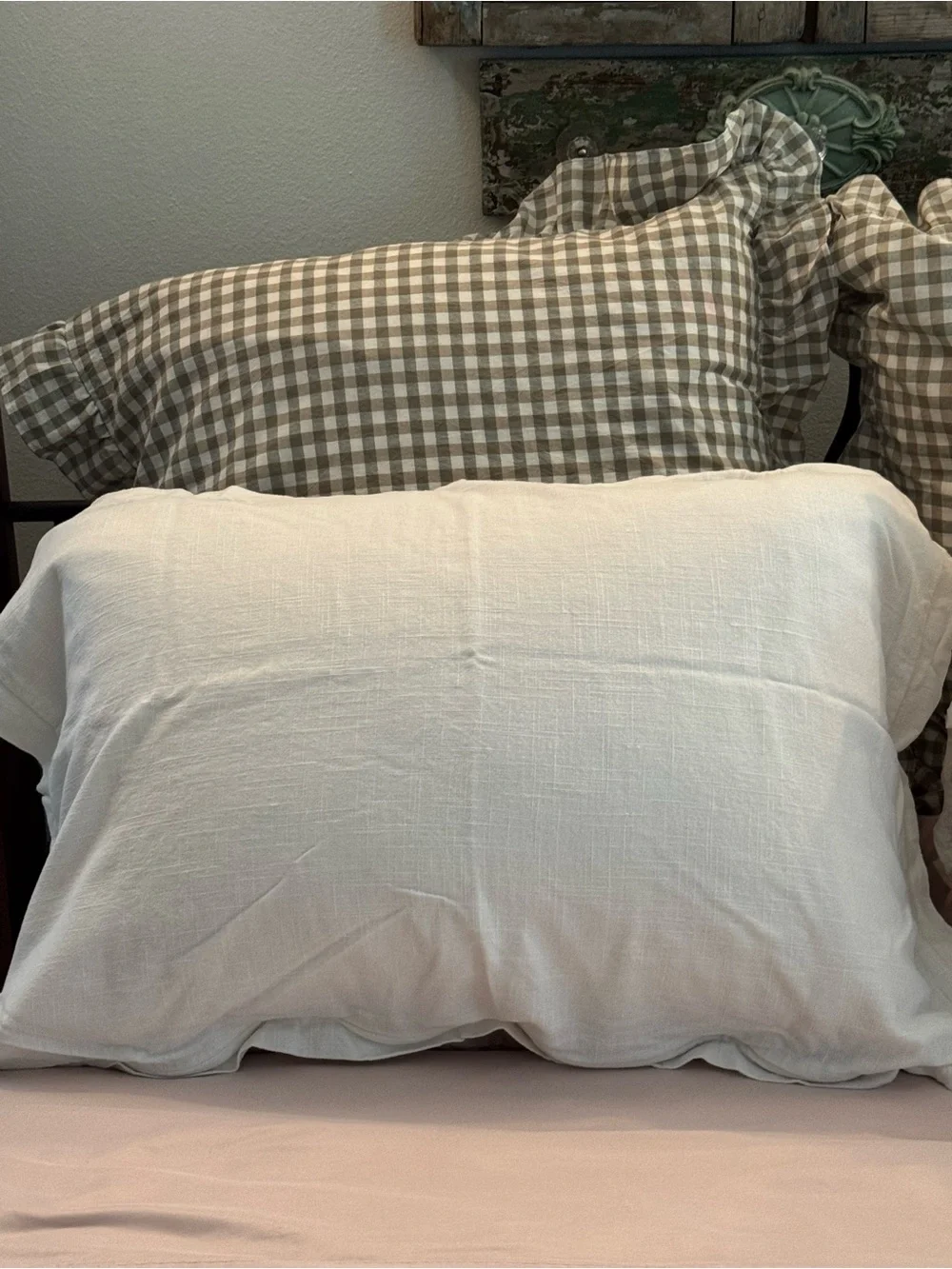 HiEnd Accents Hera White Linen Blend Pillow Shams - Pair of 2